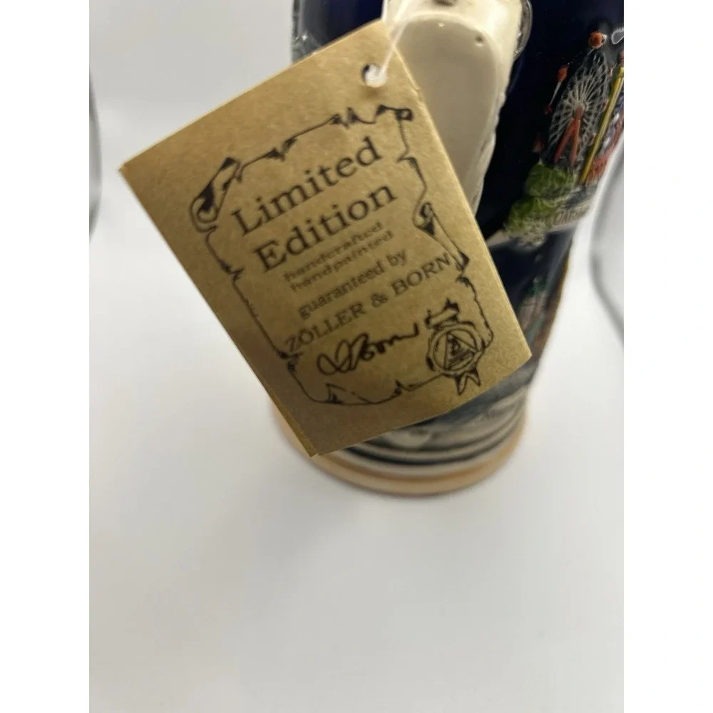 Zöller & Born Oktoberfest Munich Beer Stein LE 1394/5000 Pewter Lid‎ DAMAGED/COA